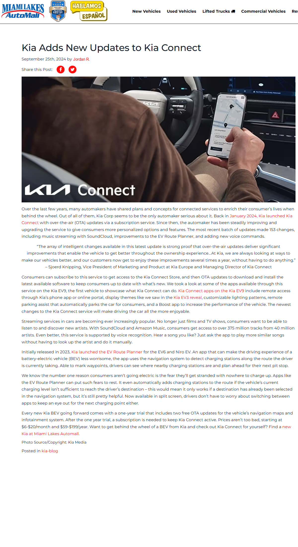 Miami Lakes Automall Kia - Kia Adds New Updates to Kia Connect