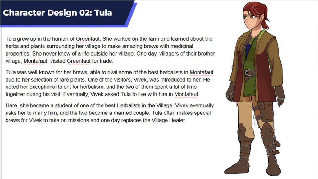 Daemos Chronicles: Graduation Day Character Design Bio 02 Tula