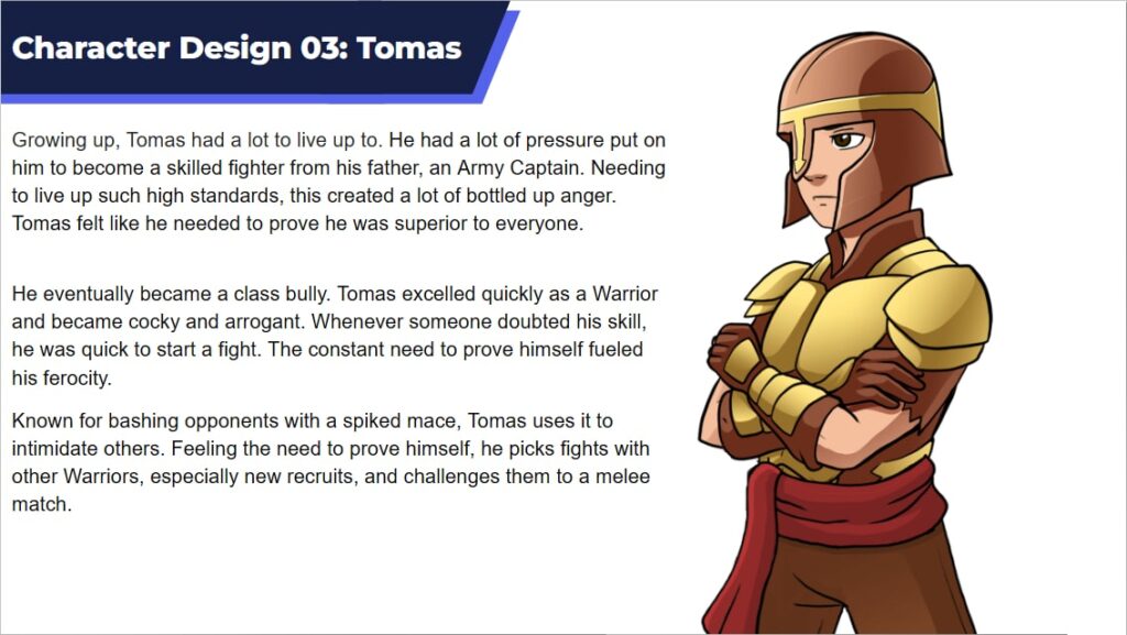 Daemos Chronicles: Graduation Day Character Design Bio 04 Tomas